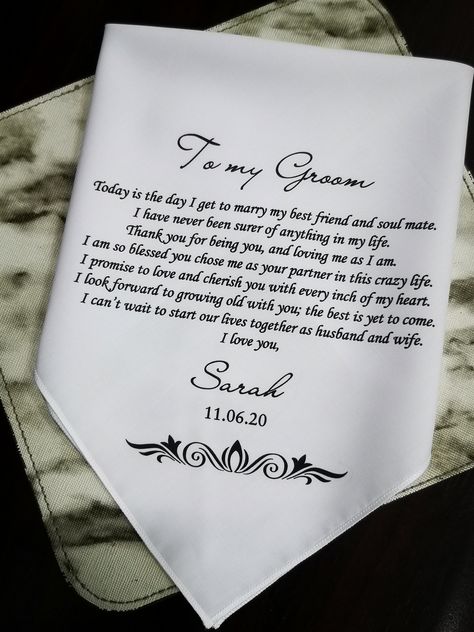 Personalized Handkerchiefs, Ashford Castle, Bride Friend, Sentimental Wedding, Wedding Hankies, Chose Me, Wedding Day Gifts, Wedding Handkerchief, Marrying My Best Friend