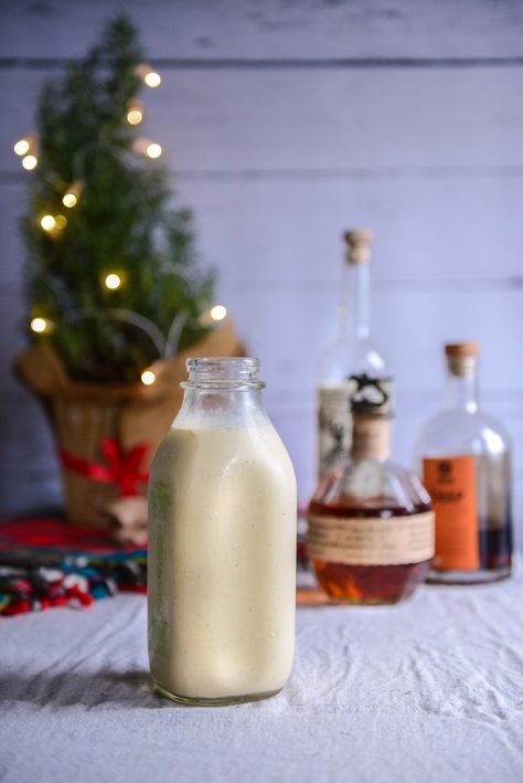 Homemade Eggnog with Coconut Sugar - With The Grains Homemade Eggnog Recipe, Bourbon Eggnog, Alcoholic Eggnog, Eggnog Recipe Homemade, Homemade Eggnog, Holiday Drink, Eggnog Recipe, Organic Eggs, Festive Drinks