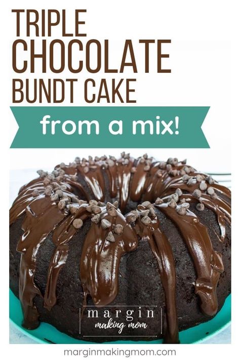 Triple Chocolate Bundt Cake, Bundt Recipes, Easy Bundt Cake, Devils Food Cake Mix Recipe, Chocolate Bundt, Chocolate Bundt Cake, Instant Pudding Mix, Oreo Dessert, Bundt Cakes Recipes