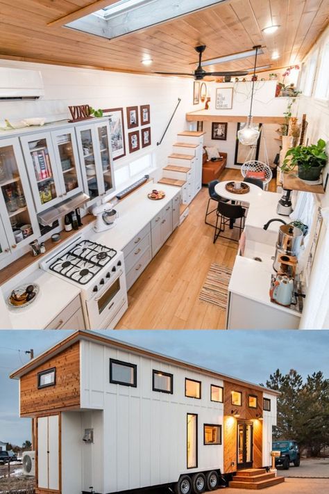 She got a divorce, sold her large home, and was able to have a really nice Tiny Home designed and built to perfectly fit her taste and needs as a single mom. #singlemomlife #Downsized #AmericanDream #TinyHouse Tiny House Loft, Tiny House Trailer, Tiny House Inspiration, Tiny House Listings, Things Change, Trailer Home, Box Houses, Tiny House Movement, Tiny House Interior