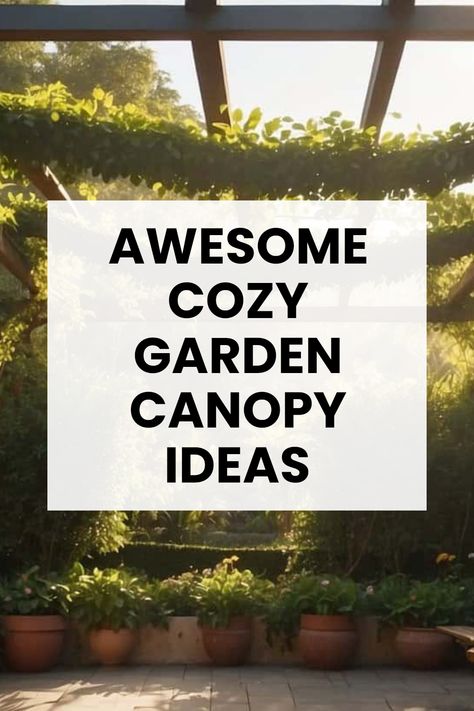 Want a fantastic way to enjoy your backyard? Check out these cozy garden canopy ideas! They can easily turn your outdoor space into a shady retreat where you can relax, hang out with friends, or have a picnic. From simple fabric covers to more structured canopies, there’s something for everyone. We will show you how to transform your outdoor setting so you can enjoy warm sunny days while being protected from the heat. Don't forget to save your favorite ideas and follow for more! You won’t want to miss these amazing pet-friendly garden inspirations. Garden Canopy Ideas, Vine Canopy, Garden Shade Ideas, Alice In Wonderland Garden, Canopy Ideas, Wooden Arbor, Large Patio Umbrellas, Bamboo Outdoor, Cozy Garden