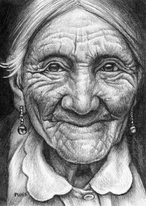 Omggggggg Face Portraits Paintings, Old Lady Sketch, Old Lady Drawing, Realistic Pencil Drawings, 15 April, 얼굴 그리기, Old Faces, Face Sketch, Desenho Tattoo