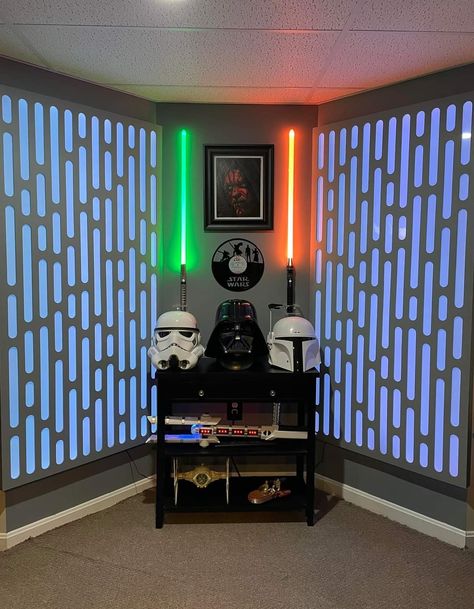 Star Wars Living Room, Star Wars Theme Room, Star Wars Office, Star Wars Man Cave, Star Wars Room Decor, Interior Design Apps, Star Wars Bedroom, Ideas Habitaciones, Spaceship Interior