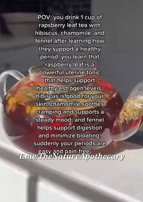 Teas For Period Cycle, Teas For Follicular Phase, Tea Cycling, Tea For Periods, Menstrual Tea, Herbal Remedies Recipes, Feminine Health, Herbal Healing, Herbs For Health