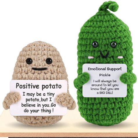 | #halloween #crafts Cool Bday Gifts, Homemade Gift Ideas For Friends, Crochet Cucumber, Pickle Birthday, Positive Potato, Fall Gift Baskets, Boo Gift, Gifts For Anniversary, Spooky Candy