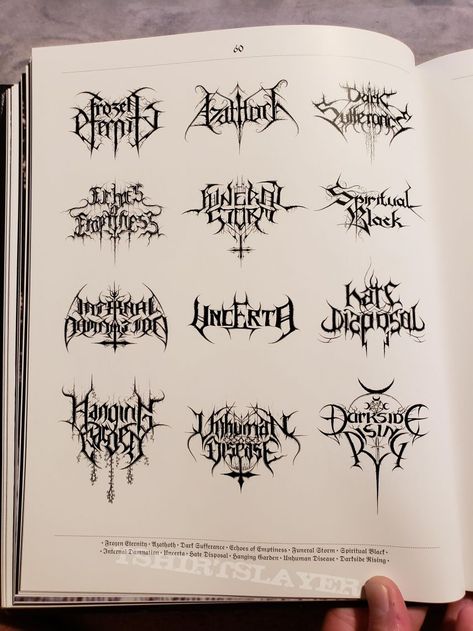 Lord of the Logos - Designing the Metal underground by Christophe Szpajdel Gothic Word Tattoo, Lettering Fonts Tattoo, Legend Tattoo, Gothic Words, Metal Typography, Metal Logo Design, Fonts Tattoo, Metal Font, Calligraphy Tattoo