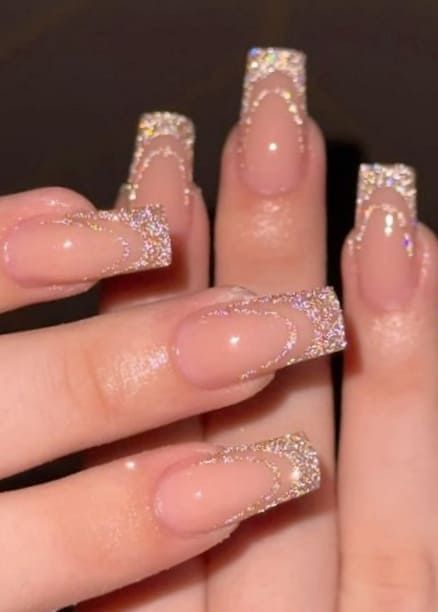 New Year Nail, Nye Nails, New Years Nail Designs, New Years Eve Nails, Glittery Nails, Glamorous Nails, Makijaż Smokey Eye, Acrylic Nails Coffin Short, Nail Designs Glitter