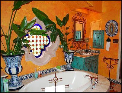 Mexican Style Homes, Mexican Style Home, Mexican Bedroom, Mexican Style Decor, Hacienda Decor, Spanish Style Bathrooms, Mexican Bathroom, Mexican Interiors, Theme Bedrooms