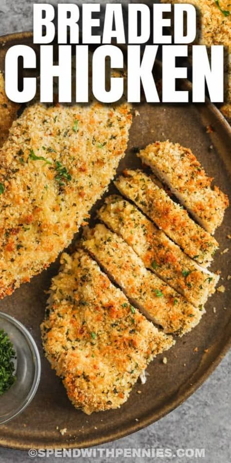 This is the best baked breaded chicken recipe. Crispy tender chicken breasts are so healthy and low in calories, perfect for a meal any day of the week! #spendwithpennies #bakedbreadedchicken #recipe #maindish #entree #breadedchicken #crispy #breast #panko #cutlets Oven Baked Breaded Chicken, Breaded Chicken Recipe, Baked Breaded Chicken Breast, Crispy Breaded Chicken, Baked Breaded Chicken, Breaded Chicken Recipes, Breaded Chicken Breast, Spend With Pennies, Zero Days