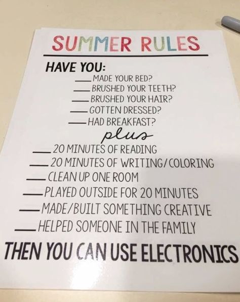 Unconditional Happiness, Uppfostra Barn, Summer Rules, Chore Board, Summer Schedule, School Rules, Smart Ideas, Chores For Kids, Chore Chart