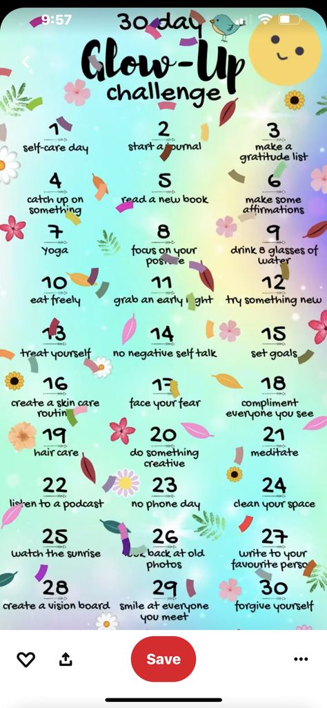 30 Day Glow Up Challenge, Glow Up Challenge, Happiness Challenge, Self Care Bullet Journal, Ways To Be Happier, Day Glow, Vie Motivation, Self Confidence Tips, Confidence Tips