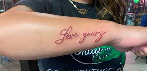 Love Yourz J Cole Tattoo Finger, Love Yourz Tats J Cole, Love Yourz J Cole Tattoo Red, Jcole Tattoo Ideas Lyrics, Luv Yourz J Cole Tattoo, Cole World Tattoo, Love Yourz J Cole Tattoo Neck, Love Your Tattoo J Cole Font, Love Yourz J Cole Tattoo Behind Ear