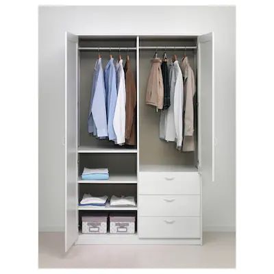 Ikea Musken, Wardrobe Internal Design, Luminaria Diy, Armoire Ikea, Ikea Wardrobe, Guest Bedroom Design, Wardrobe Organisation, Ikea Bedroom, Bedroom Cupboard Designs