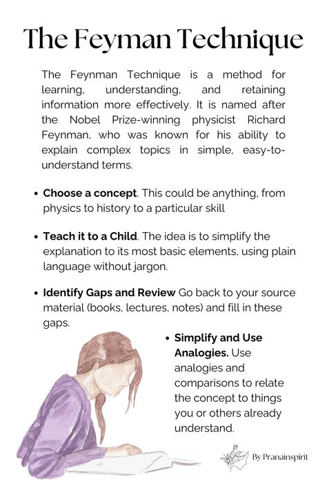 Feynman technique to understand the subject.   #feynmantechnique #timeblocking #timemanagement #morningroutine #dailyhabits #successhabits  #studyplan #productive #productivitytips #goalsetting #memorization #college #uni #unistudent #effective #unitips #secondbrain #system #organizing #memory #selfimprovement #selfdevelopment #selfgrowth Psych Notes, Feynman Technique, Memorization Techniques, Study Method, School Study Ideas, Study Vibes, Effective Study Tips, 100 Books To Read, Study Ideas