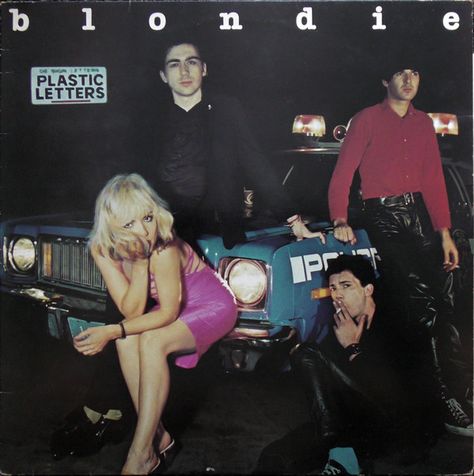 Blondie Albums, Pink Latex Dress, Blondie Band, Band Photoshoot, Cool Album Covers, Plastic Letters, Blondie Debbie Harry, Music Album Covers, Debbie Harry