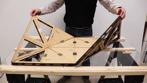 foldable origami structure made of fiberboards can become bridges, moon habitats, and more Origami Structure, Foldable Structure, Origami Architecture, Moon Missions, Event Stage, Social Space, Zaha Hadid Architects, Organic Architecture, Plastic Toys