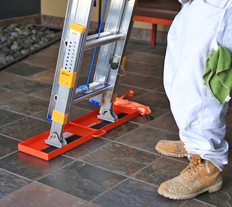 Ladder Lockdown Secures Your Ladder In Place Ladder Stabilizer, Roofing Tools, Garage Workshop Organization, Ladder Accessories, Simple Woodworking Plans, Construction Tools, Garage Tools, Diy Home Repair, Woodworking Jigs