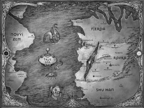 Map from Siege and Storm by Leigh Bardugo <3 Grishaverse Map, Shadow Bone, Heart Shadow, Crow Books, Eclipse Of The Heart, Grisha Trilogy, Crooked Kingdom, The Darkling, The Grisha Trilogy