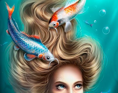 Pisces Girl, Pisces Love, Astrology Pisces, Pisces Woman, Zodiac Signs Pisces, Astrology Art, Two Fish, Zodiac Art, Pisces Zodiac