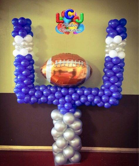 Goal post Goal Post Balloon Arch, Homecoming Floats, Football Homecoming, First Down, 13th Birthday, Balloon Arch, Balloon Decorations, Baby Boy Shower, Float