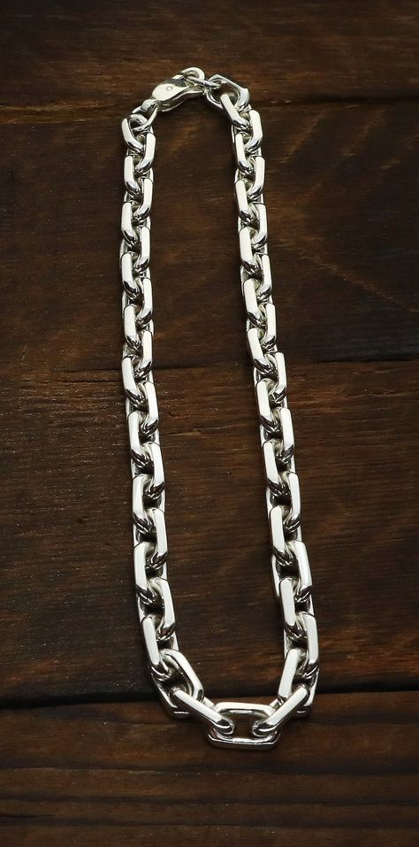 Mens Chain Chain Necklace Bulk Chain 925 Sterling Silver | Etsy Muslim Engagement, Wedding Personalization, Steampunk Skull, Skull Engagement Ring, Gothic Engagement Ring, Anchor Necklace, Anchor Chain, Gothic Rings, Gothic Steampunk