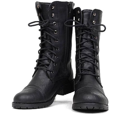 Nature Breeze Lug-11 Women's Military Lace Up Combat Boots (940 PHP) ❤ liked on Polyvore featuring shoes, boots, ankle booties, combat boots, combat booties, military lace up boots, laced boots and military booties Womans Combat Boots, Steel Toed Combat Boots, Army Boots Women, Women’s Combat Boots, Black Steel Toe Combat Boots, Combat Boots Reference, Military Boots Outfit Womens, Female Combat Boots, Apocalypse Boots