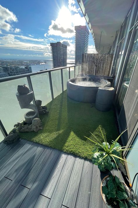 Big Balcony Ideas, Condo Balcony, Big Balcony, Terrasse Design, Balcony Pool, Diy Balcony, Balcony Design Ideas, Balcony Flooring, Modern Balcony