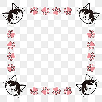 cat,cartoon,cute,footprint,black and white,pink,border,design,cat clipart,border clipart,cute clipart,cartoon clipart,footprint clipart,pink frame Pink Border Design, Cat Cartoon Cute, Cat Footprint, Cat Frame, Cat Background, Hand Painted Cat, Pet Mice, Cat Vector, Cat Cartoon