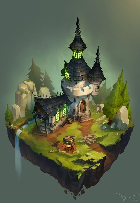 ArtStation - Castle, Dirty J Bangunan Minecraft, Heroic Fantasy, Isometric Art, Level Design, 캐릭터 드로잉, Game Concept Art, Arte Fantasy, 판타지 아트, Environment Design