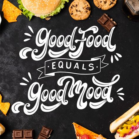 Resturant Board Design, Food Highlight Instagram Name, Food Graphic Design Poster Ideas, Kitchen Wall Drawing, Food Quotes Instagram, Food Typography Design, Food Letters, Yummy Food Quotes, Food Mural