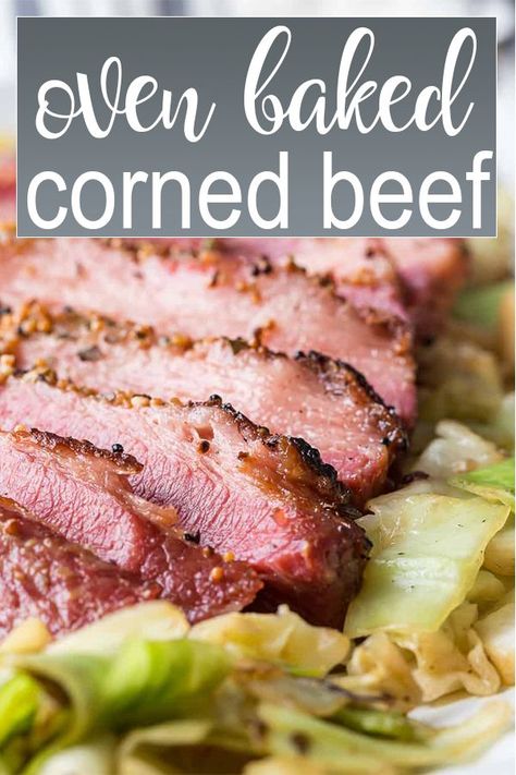 How to bake corned beef brisket in the oven. Link to recipe to serve it and cabbage too. Baked Corn Beef, Corned Beef Seasoning, What Is Corned Beef, Current Recipes, Baked Corned Beef, Carne Adobada, Meat Ideas, Skinless Chicken Breast Recipes, Cooking Corned Beef