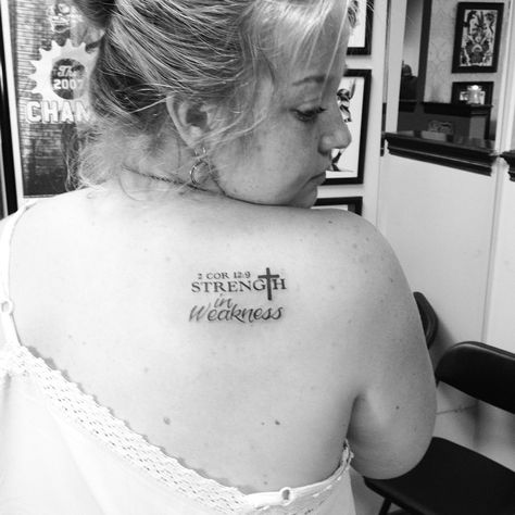 But he said to me, “My grace is sufficient for you, for my power is made perfect in weakness.” Therefore I will boast all the more gladly about my weaknesses, so that Christ’s power may rest on me. 2 Corinthians 12:9  My first tattoo:) #BibleTattoo #ScriptureTattoo #StrengthInWeakness #GirlTattoos #Crosses #Tattoo His Grace Is Sufficient Tattoo, Crosses Tattoo, Jesus Tattoos, Scripture Tattoos, My Grace Is Sufficient, Grace Tattoos, Strong Tattoos, Bible Tattoos, Bible Verse Tattoos