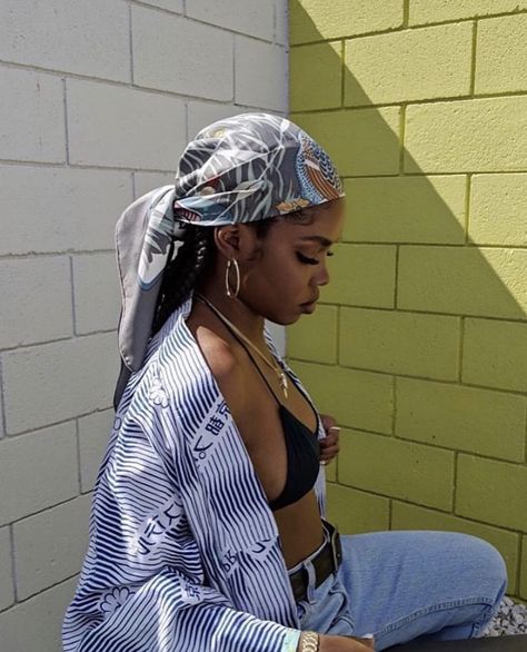 Head Scarf, A Woman, Wall, Black