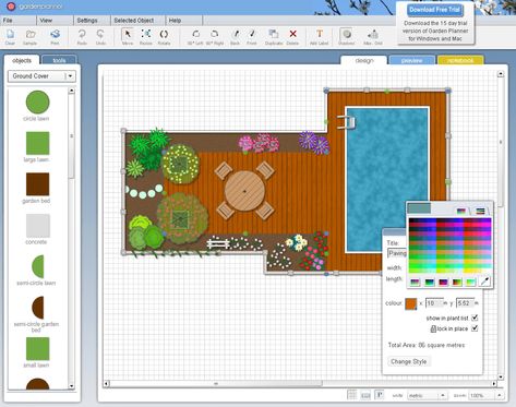 Free garden planners Free Landscape Design Software, Garden Design Software, Garden Tools Design, Free Landscape Design, Flower Garden Layouts, Free Garden Planner, Landscape Design Software, Landscape Planner, Online Planner