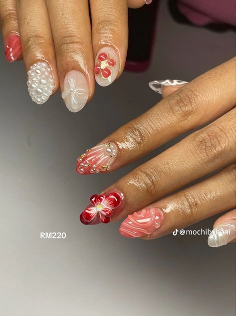 Petal Nails, Nail Polishes, Coral, Nails, Flowers, Red