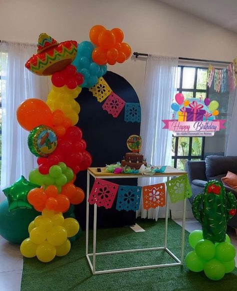 Mexican Theme Party Backdrop Ideas, Mexican Party Balloon Arch, Hispanic Heritage Balloon Arch, Fiesta Theme Party Balloons, Fiesta Theme Backdrop Ideas, Mexican Theme Backdrop Ideas, Fiesta Balloon Arch, Mexican Theme Backdrop, Teen Girl Birthday Party