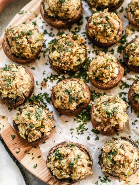 Stuffed Mushrooms With Cream Cheese, Well Plated By Erin, Easter Dinner Ideas, Well Plated, Sausage Stuffed Mushrooms, Popular Appetizers, Meals Ideas, Snacks To Make, Party Appetizer