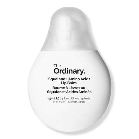 Squalane + Amino Acids Lip Balm - The Ordinary | Ulta Beauty Skincare Makeup Products, Brazilian Kiss Lip Balm, Skin Care Wishlist Ideas, The Ordinary Lip Balm, Ordinary Lip Balm, Cute Lip Products, Preppy Lip Products, Gold Makeup Products, Lip Products Aesthetic