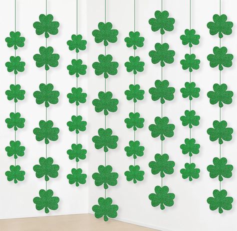 Amazon.com: 12PCS St. Patrick’s Day Shamrock Decorations - Lucky Irish Party Hanging Ornaments Garland: Home & Kitchen Shamrock Decorations, Irish Party Decorations, Shamrock Garland, Fete Saint Patrick, Irish Party, Tissue Paper Tassel, Rose Gold Paper, Ornament Garland, St Patrick's Day Decorations