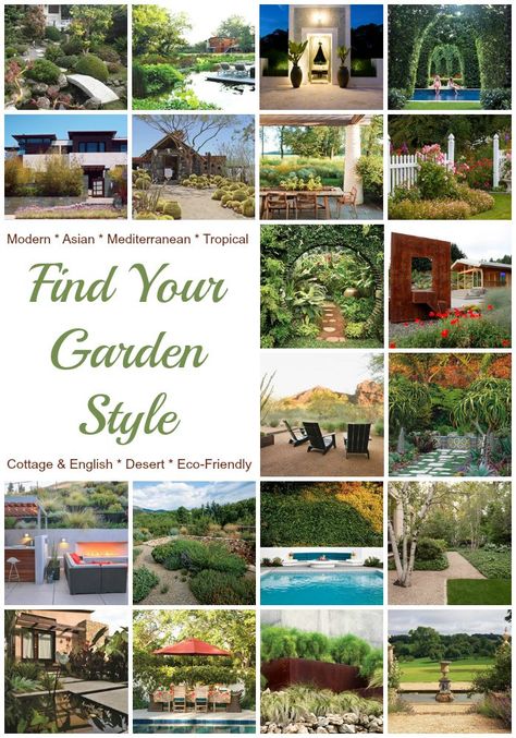 Get inspiration and learn about the various types of garden styles #gardendesign Modern Gardens, Spanish Garden, Front Garden Design, Easy Landscaping, Cottage Gardens, Garden Types, Most Beautiful Gardens, Garden Deco, Japanese Gardens