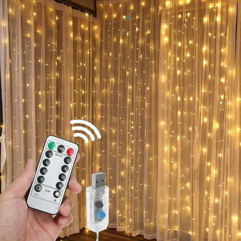 Lighting For Room, Girls Room Unicorn, Starry Christmas, Fairy Light Curtain, Garden Wedding Party, Light Fairy, Starry String Lights, Christmas Light Installation, Led Curtain Lights