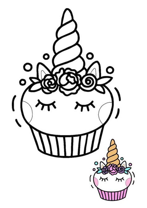 Cute unicorn cupcake coloring page with sample Shopkins Coloring Pages Free Printable, Cupcake Outline, Cake Coloring Pages, Cake Coloring, Shopkins Colouring Pages, Emoji Coloring Pages, Cupcake Coloring Pages, Best Coloring Pages, Free Printable Coloring Sheets