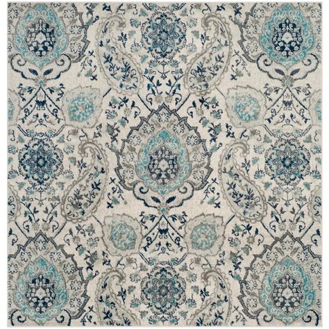 Transitional Carpet, Katie White, Eclectic Area Rug, Paisley Rug, Transitional Home Decor, Areas Verdes, Light Grey Rug, Area Rug Design, Square Area Rugs