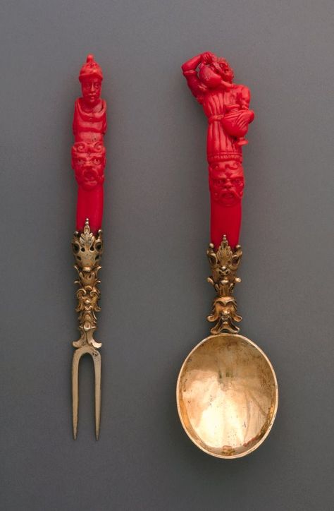 Cnidaria, Cooper Hewitt, Antique Spoons, Eating Utensils, Fork And Spoon, Forks And Spoons, Coral Jewelry, Design Museum, Objet D'art