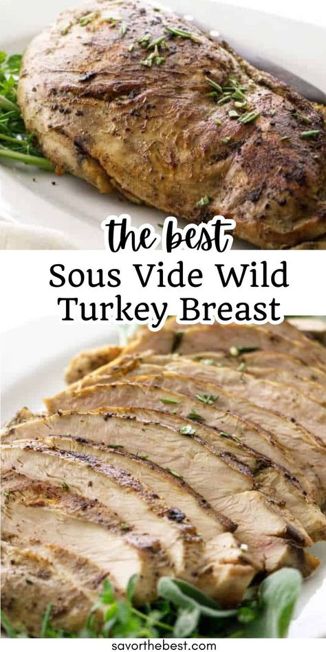 Oh, how lucky I feel when we score a wild turkey. It isn’t something we are lucky enough to get every year. When I do get my hands on wild turkey I am particularly careful about how I cook it. This recipe for Sous Vide wild turkey breast is the best way to cook this super lean meat. Sous Vide Turkey Breast, Apple Cider Gravy, Sousvide Recipe, Sous Vide Turkey, Fry Turkey, Video Turkey, Cider Gravy, Fancy Cuisine, Juicy Turkey