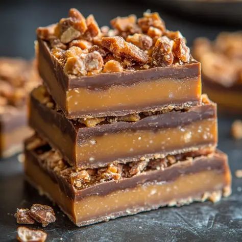 Butterfinger Caramel Crunch Bars Recipe - Good For Recipes Crunch Bars Recipe, Bar Desserts, Christmas Yummies, Crunch Bars, Easy Candy, Magic Bars, Gooey Caramel, Toffee Bars, Tasty Desserts