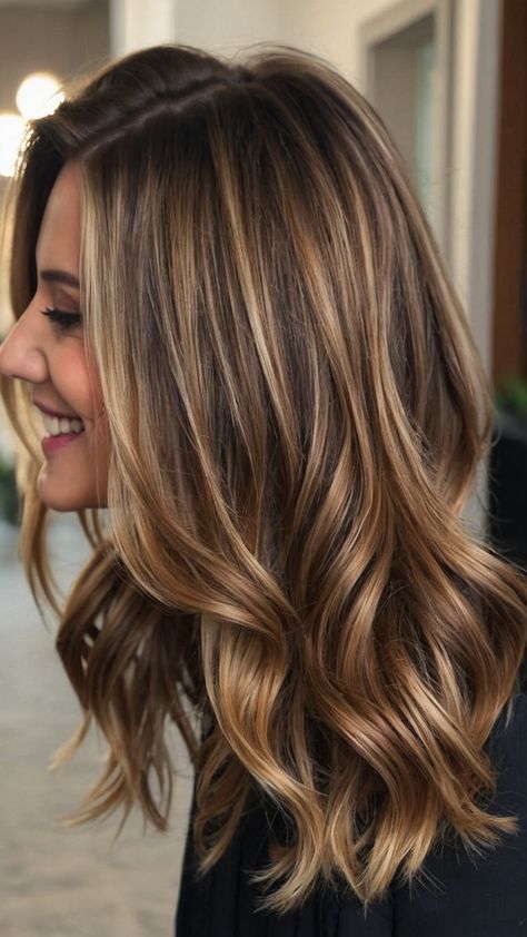 Fall Lived In Hair Color, Bronde Balayage Over 50, Fall Colors For Brunettes, Honey Blonde Brunette Balayage, All Over Caramel Hair Color, Balayage For Cool Skin Tones, Hair Color Balayage Brunette, September Hair Color Ideas, Balayage Hair Fall