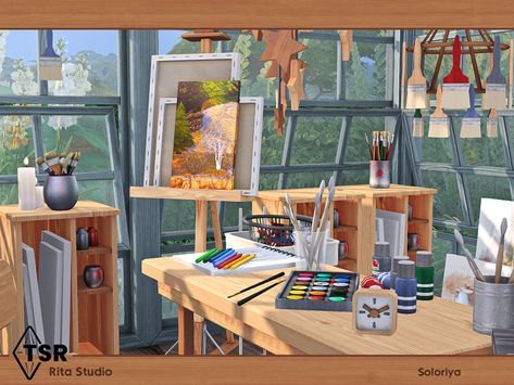 Sims 4 Build Cc Paintings, Sims 4 Cc Art Supplies, Sims Cc Artist, Ts4 Artist Cc, Sims 4 Cc Artist Clutter, The Sims 4 Art Studio, Art Room Sims 4 Cc, Artist Sims 4 Cc, The Sims 4 Art Cc