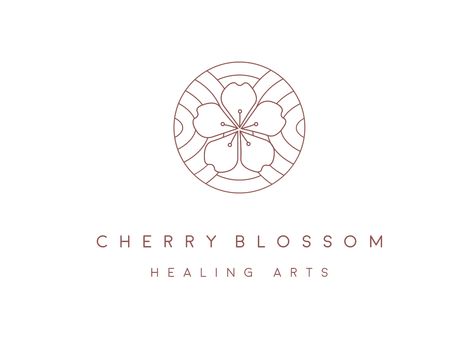 Cherry Blossom Logo Design, Blossom Logo Design, Cherry Logo Design, Cherry Blossom Icon, Cherry Blossom Logo, Sakura Logo, Dribbble Illustration, Blossom Logo, Healing Logo