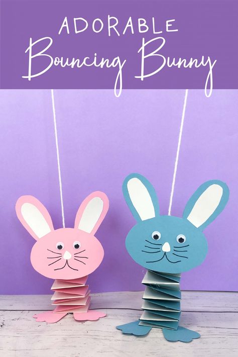 How to Make a Cute Bouncing Bunny Spring Bunny Crafts, Bunny Rabbit Crafts, Bunny Activities, Bunny Dance, Dance Crafts, Paper Bunny, Rabbit Crafts, Kids Pop, Easter Bunny Crafts